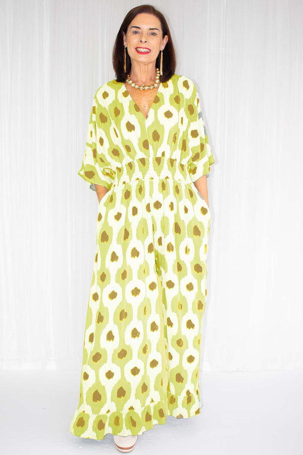 Raphini Palazzo Jumpsuit in Lime