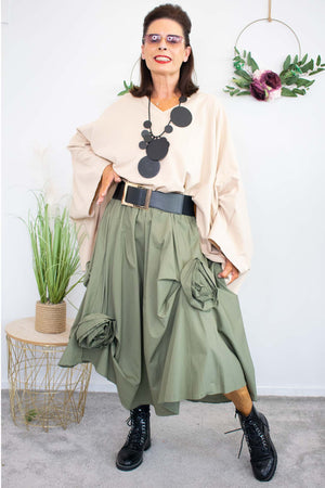 Rosalina A-Line Skirt in sage PRE ORDER 10TH OCTOBER DISPATCH DATE