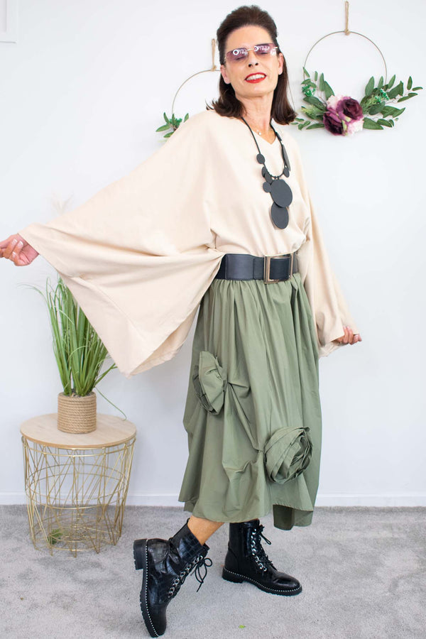 Rosalina A-Line Skirt in sage PRE ORDER 10TH OCTOBER DISPATCH DATE