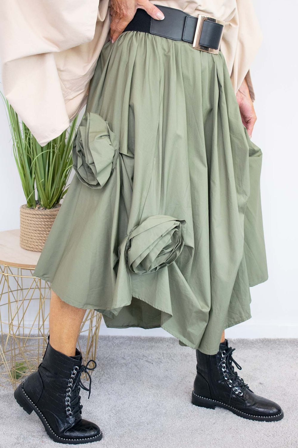 Rosalina A-Line Skirt in sage PRE ORDER 10TH OCTOBER DISPATCH DATE