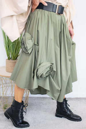 Rosalina A-Line Skirt in sage PRE ORDER 10TH OCTOBER DISPATCH DATE