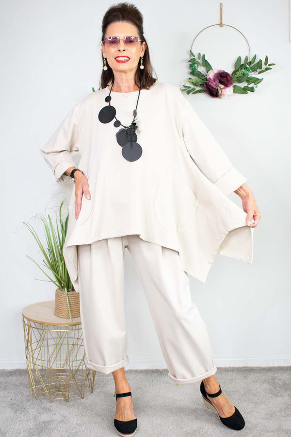 Laila Swing Top in Light Beige