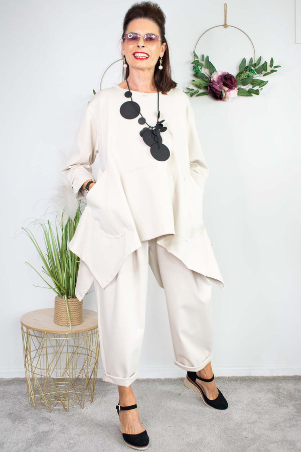 Laila Swing Top in Light Beige
