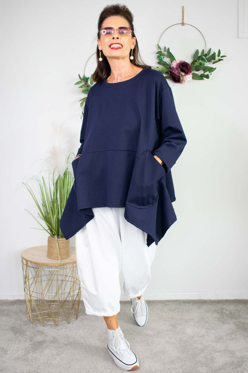 Laila Swing Top in Navy