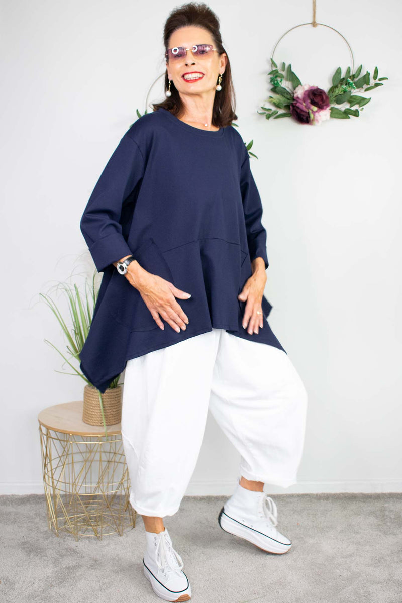 Laila Swing Top in Navy