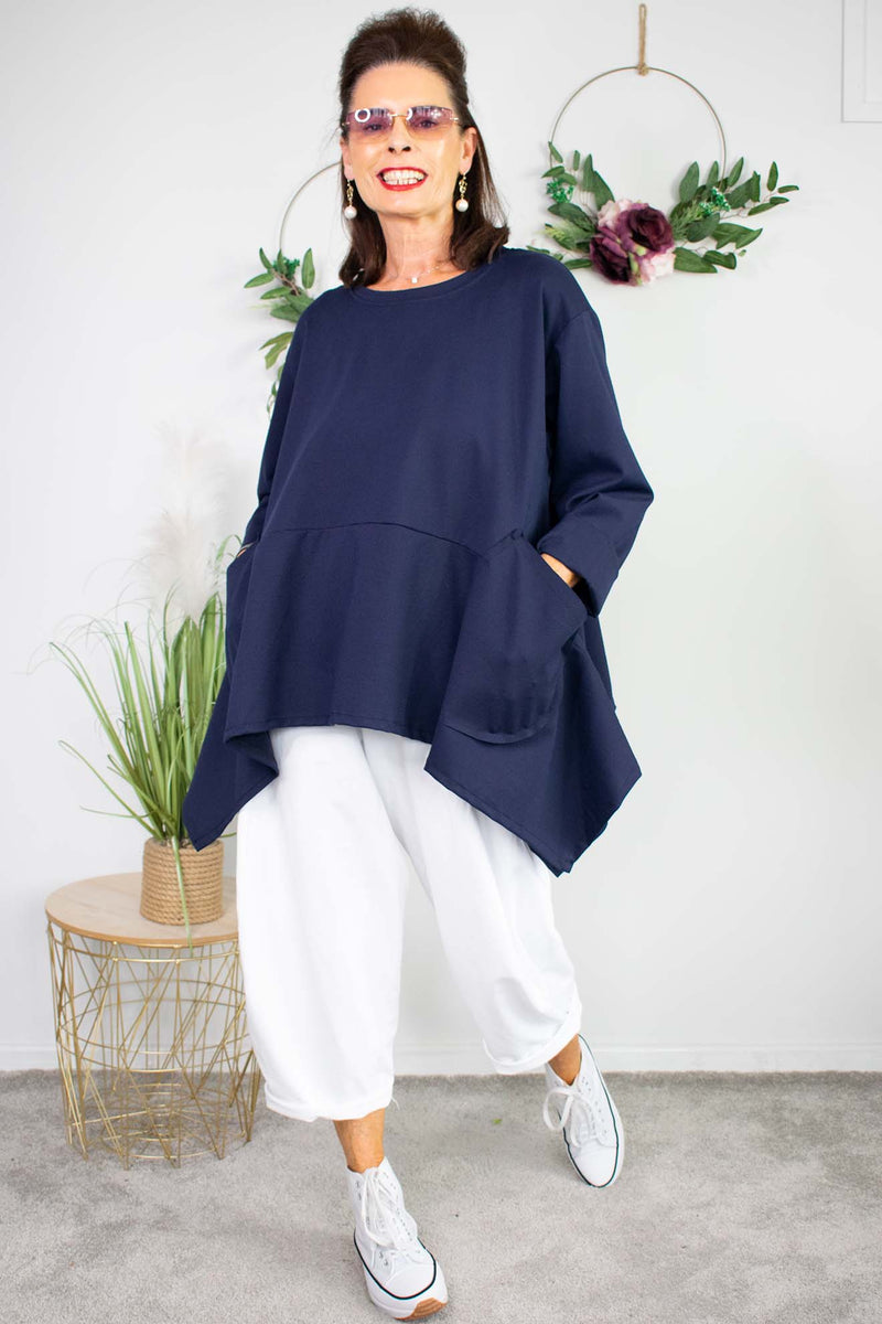 Laila Swing Top in Navy