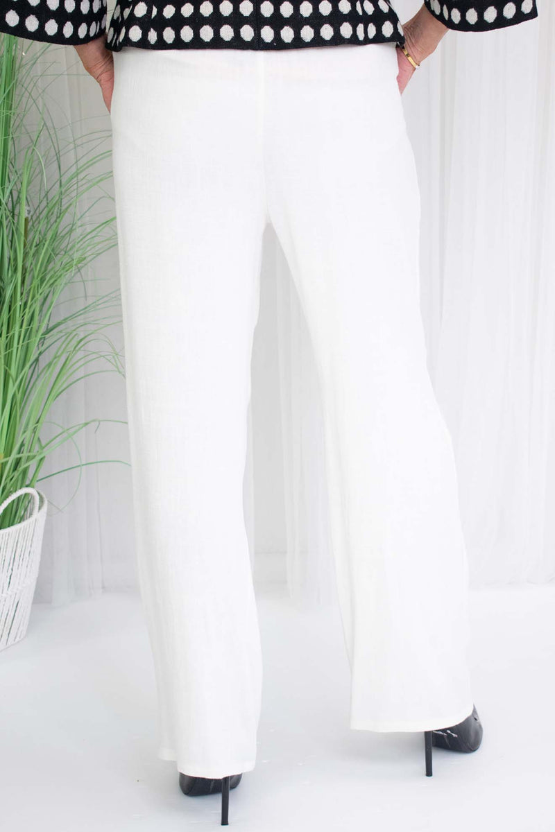 Luna Luxe Linen Trouser in Cream