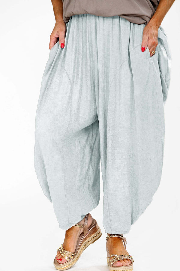 Looloo Linen Trouser in Soft Grey