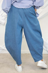 CHAMBRAY  Denim  Cocoon Trouser in Pre Wash Blue
