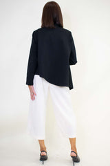Lorretta Asymmetric Button Jacket in Black
