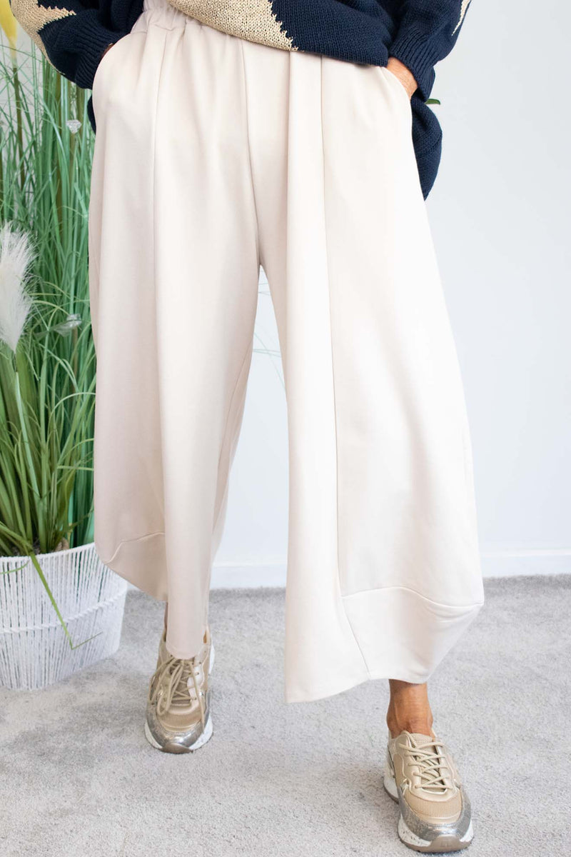 Lucia Scuba Cocoon Trouser in Cream
