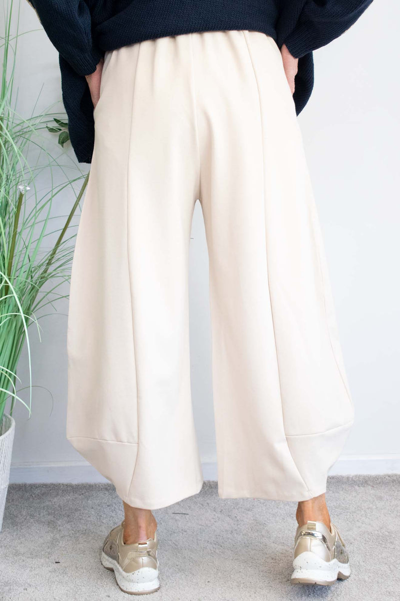 Lucia Scuba Cocoon Trouser in Cream