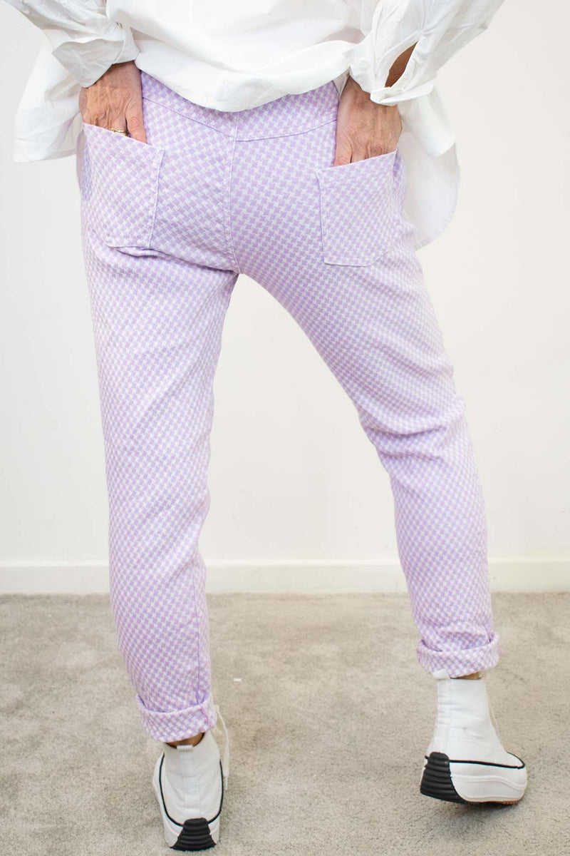 Geometric Magic Trouser in Lilac