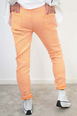 Geometric Magic Trouser in Orange