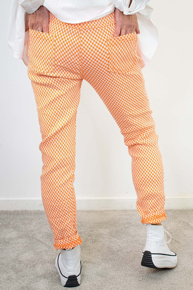 Geometric Magic Trouser in Orange