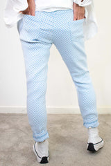 Geometric Magic Trouser in Baby Blue