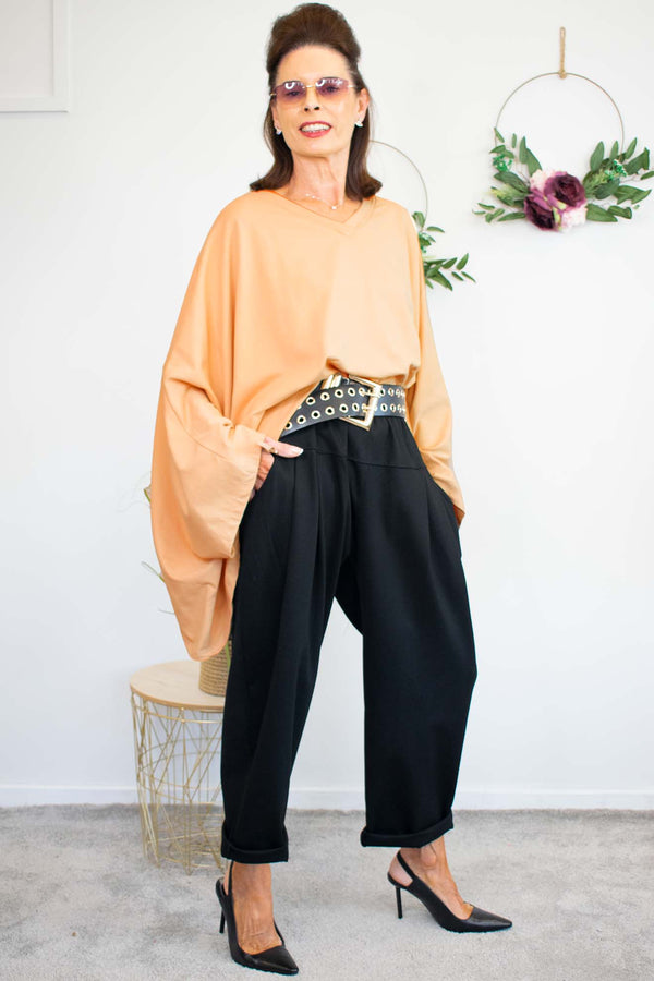 Martha Batwing Top in Camel