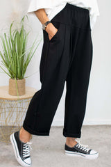 Melina Scuba Cocoon Trouser in Black