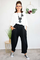 Melina Scuba Cocoon Trouser in Black