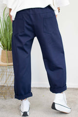 Melina Scuba Cocoon Trouser in Navy