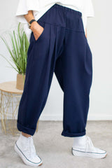 Melina Scuba Cocoon Trouser in Navy