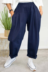 Melina Scuba Cocoon Trouser in Navy
