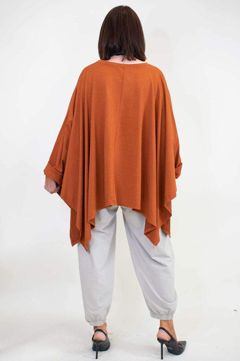 Matilda Batwing Top in Rust