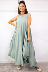 The Luxury Maia Collection - Maia Cocoon Dress in Soft Sage