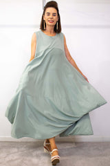 The Luxury Maia Collection - Maia Cocoon Dress in Soft Sage