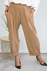 Melina Scuba Cocoon Trouser in Camel