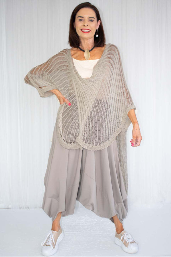 Calina Cross Over Fine Knit in Mocha
