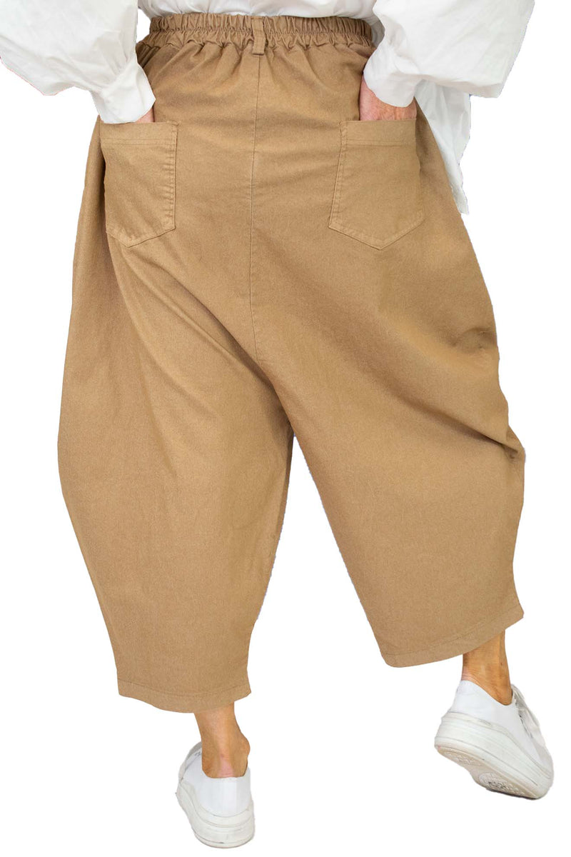 Isabella Canvas Cocoon Trouser In Cappuccino