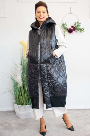 October Quilted Gilet in Black