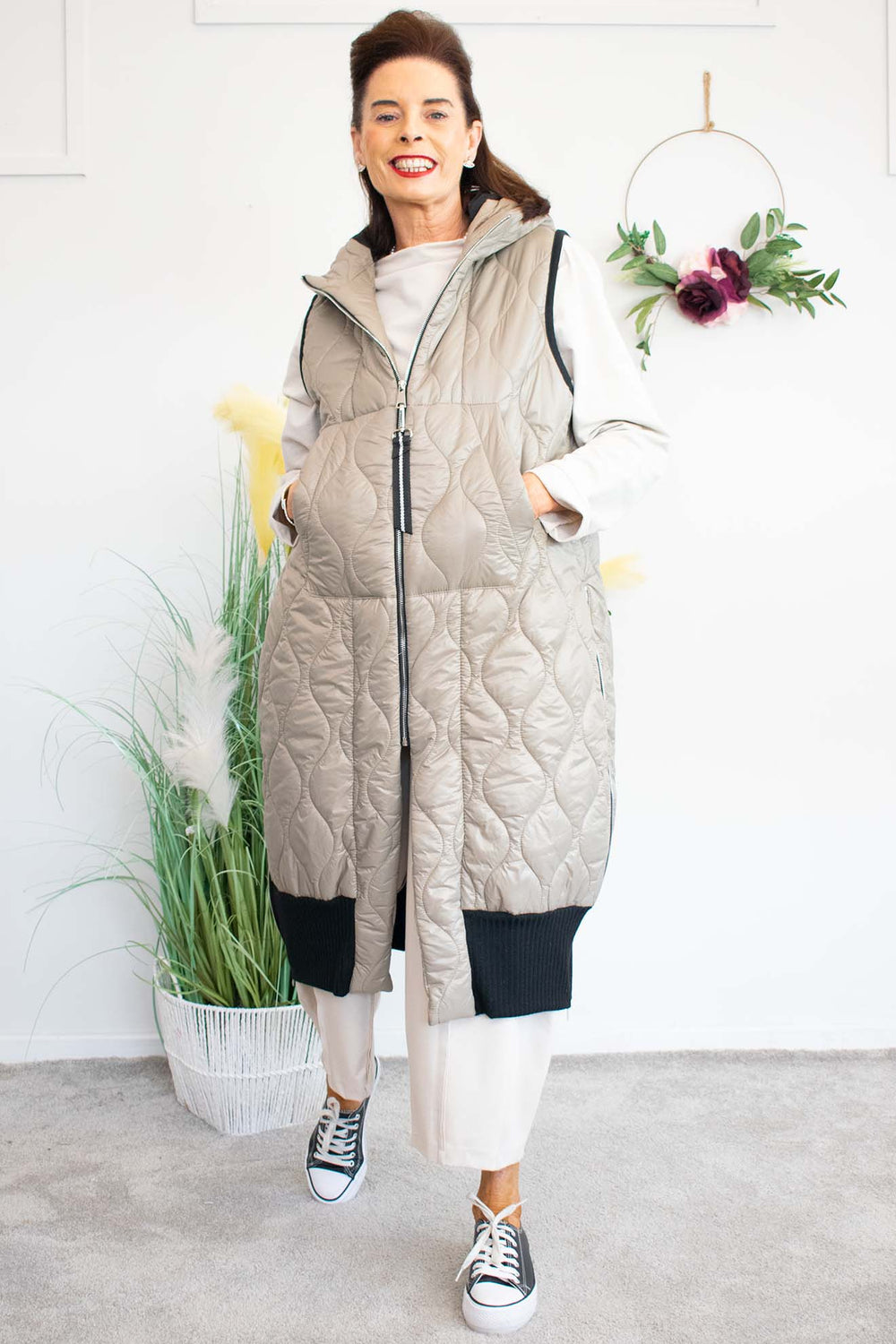 October Quilted Gilet in Mocha
