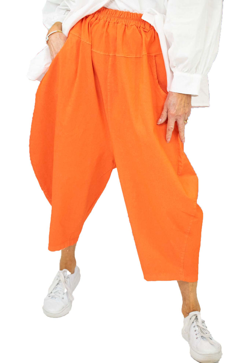 Isabella Canvas Cocoon Trouser In Tangerine