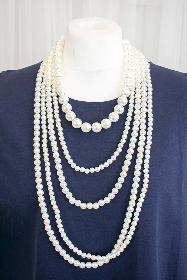 Longline Layered Pearl Necklace