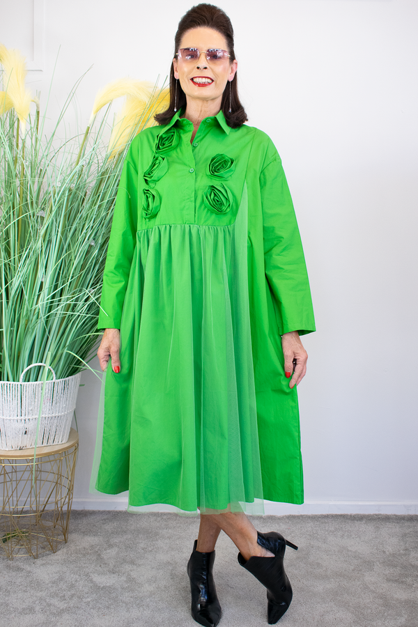 Penelope Dress in Jade Green