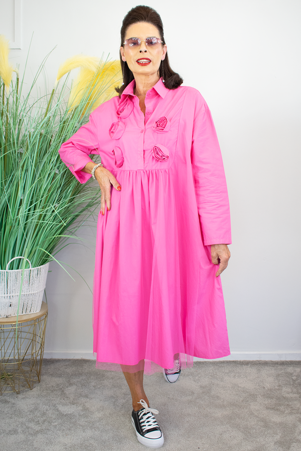 Penelope Dress in Bubblegum Pink