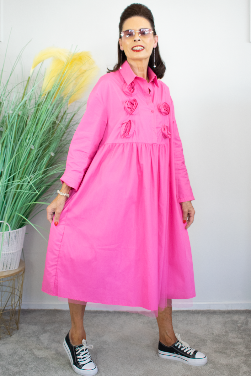Penelope Dress in Bubblegum Pink