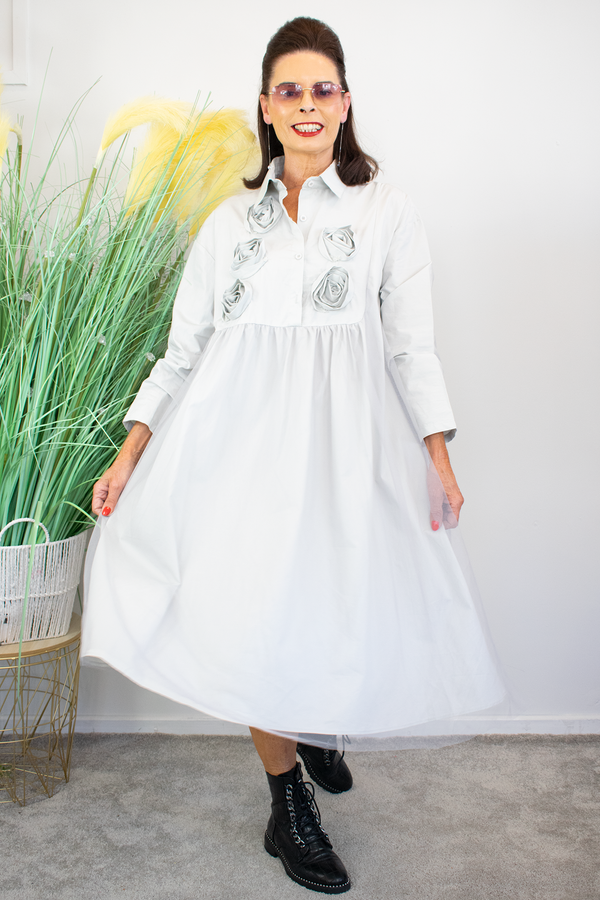 Penelope Dress in Soft Grey