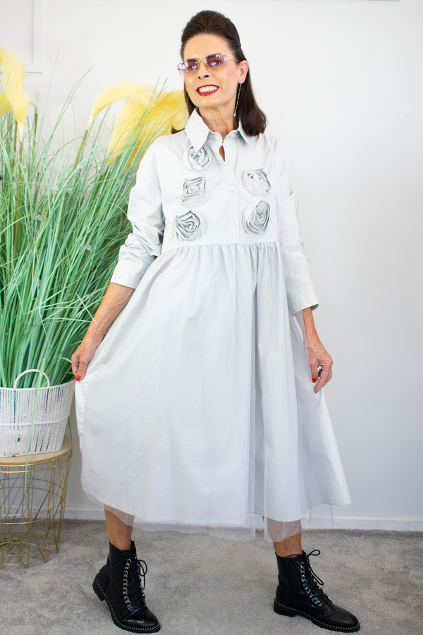 Penelope Dress in Soft Grey