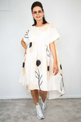 Phillie Print Dress in Beige