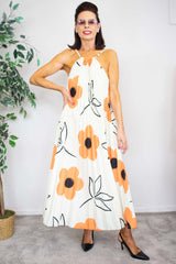 Senorita Dress in Mustard Daisy Print
