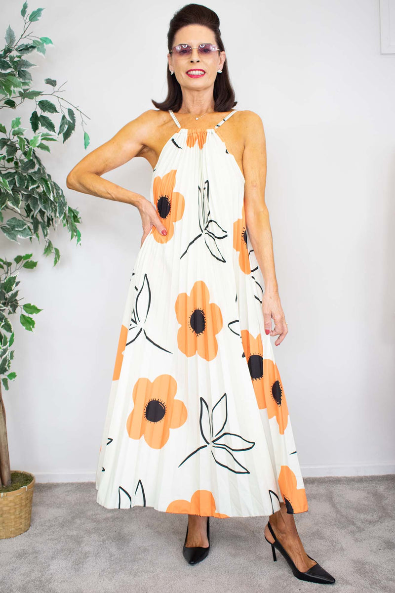 Senorita Dress in Mustard Daisy Print