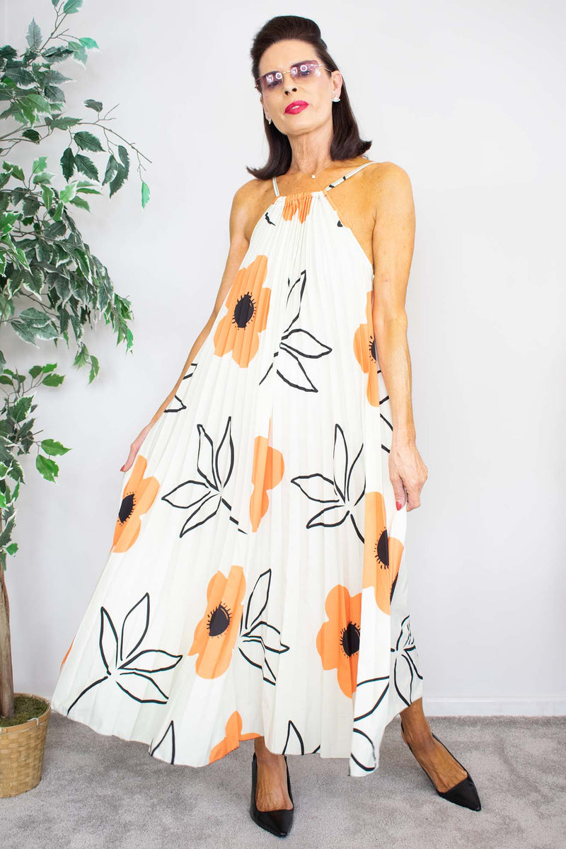 Senorita Dress in Mustard Daisy Print