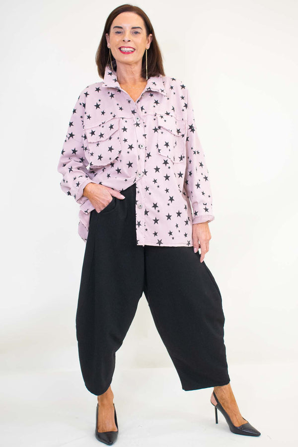 Samantha Star Denim Shirt in Blush