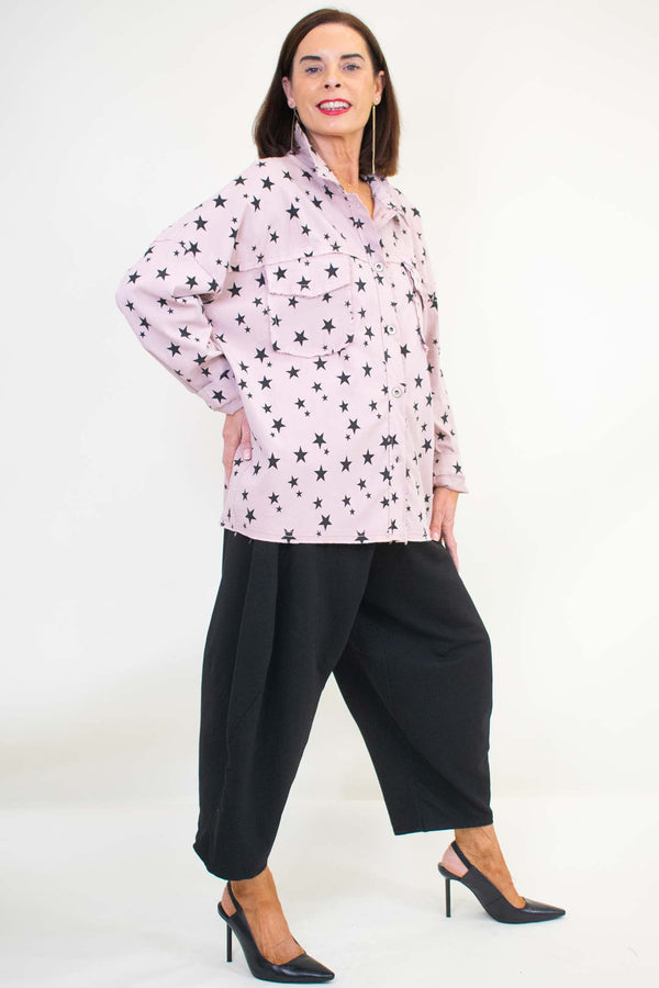 Samantha Star Denim Shirt in Blush
