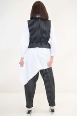 Ophelia Pinstripe Waistcoat in Black