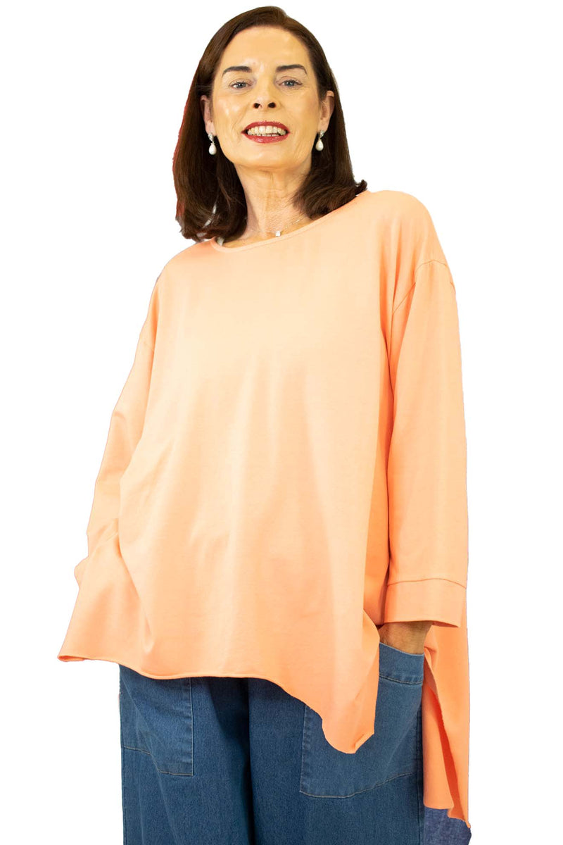 Geneva Laid-Back Waterfall Top in Coral