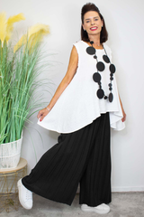 Pleated Palazzo Trouser in Black